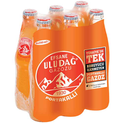 Uludag Portakalli Efsane Gazoz - Brause Limonade mit Orangengeschmack 6x250ml