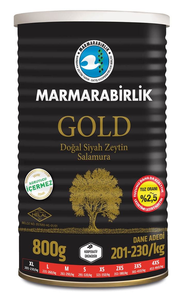 Marmarabirlik Oliven schwarz, salzarm XL 800 g