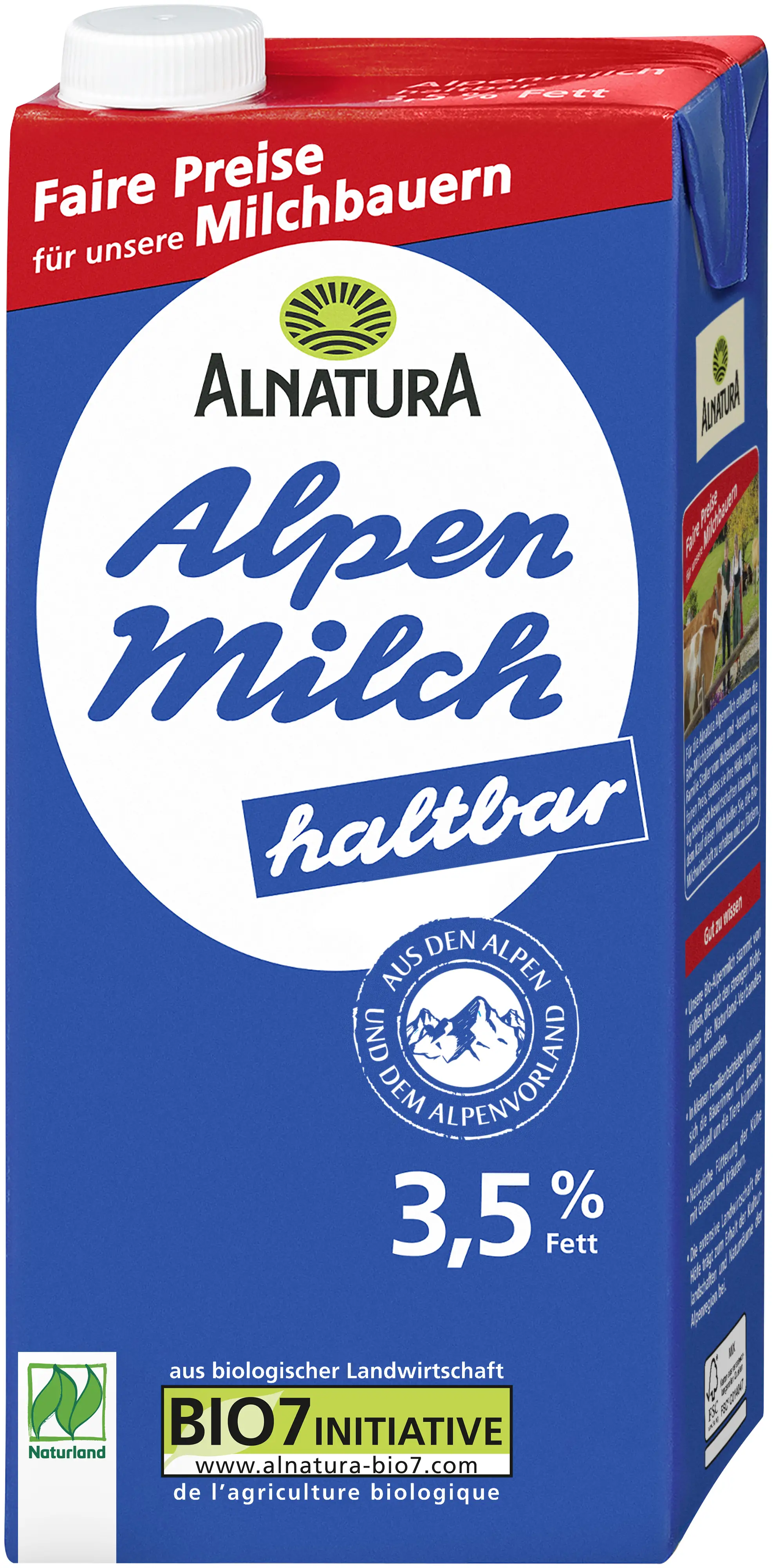 Alnatura H-Alpenmilch 3,8% 1L