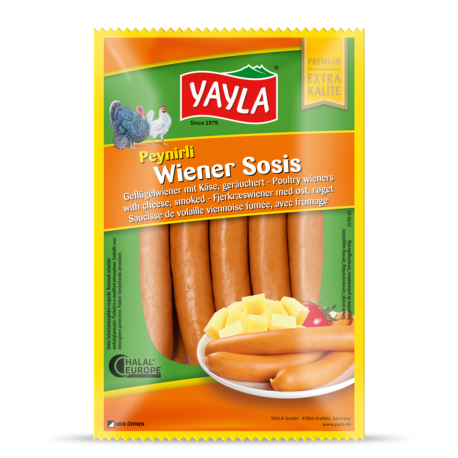 Yayla Wienerwürstchen mit Käse 400g